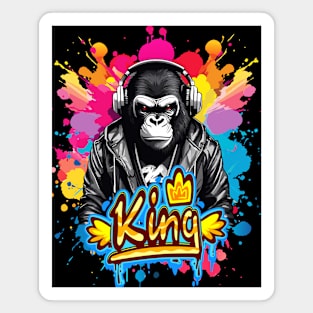 Gorilla King Street Art Style Magnet